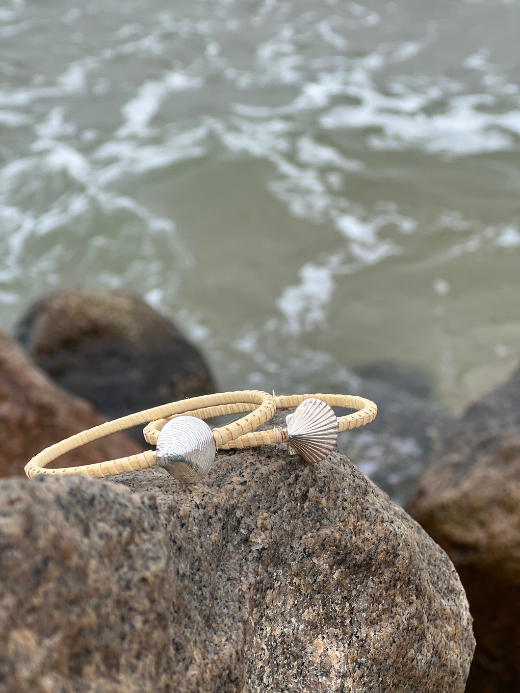 Sterling Silver Shell Bangle